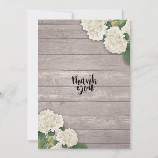 21歳の誕生日パーティーあじさい花ライトウッド 招待状 (裏面)