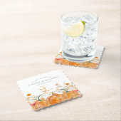 21歳の誕生日パーティーかぼちゃワイルドフラワーカスタム ペーパーコースター (インサイチュ)