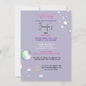 21歳の誕生日パーティーかわいい女の子ミームバブルスター 招待状 (裏面)