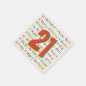 21歳の誕生日パーティーのカスタマイズ可能な年齢 スタンダードカクテルナプキン (角)