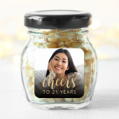 21歳の誕生日パーティーの写真で乾杯 スクエアシール