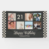 21歳の誕生日パーティーの写真コラージュバナー 横断幕 (横)
