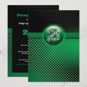 21歳の誕生日パーティーの招待状 - カスタマイズ可能 招待状 (正面/裏面)