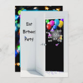 21歳の誕生日パーティーの驚き 招待状 (正面/裏面)