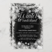 21歳の誕生日パーティーウィンターワンダーランドスノーフレーク 招待状 (正面/裏面)
