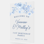 21歳の誕生日パーティーウェルカムブルーバラフローラ アクリルサイン (傾斜)