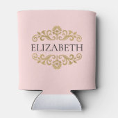 21歳の誕生日パーティーエレガントモノグラム赤面ピンク 缶クーラー (裏面)