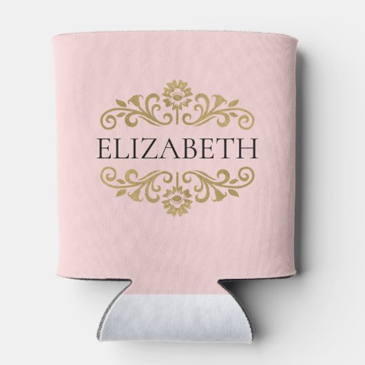 21歳の誕生日パーティーエレガントモノグラム赤面ピンク 缶クーラー (裏面)