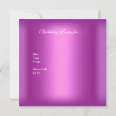 21歳の誕生日パーティーオーバーレイピンクジュエルキーロック2 招待状 (裏面)