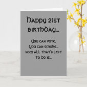 21歳の誕生日パーティーカード カード (黄色い花)