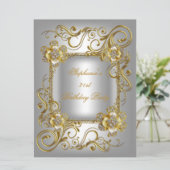 21歳の誕生日パーティーグレーシルバー金ゴールドダイヤモンド3 招待状 (スタンド正面)