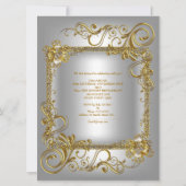 21歳の誕生日パーティーグレーシルバー金ゴールドダイヤモンド3 招待状 (裏面)