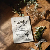 21歳の誕生日パーティーシャンパングラスウッドライト 招待状