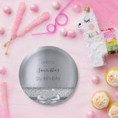 21歳の誕生日パーティーシルバーエレガントボウ ペーパープレート (パーティー)