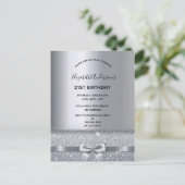21歳の誕生日パーティーシルバースパークル招待 ポストカード (スタンド正面)