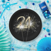 21歳の誕生日パーティースパーカーズオンブラック ペーパープレート (パーティー)