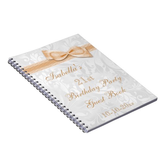 21歳の誕生日パーティーダマスクとボウ ノートブック (右側)