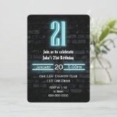 21歳の誕生日パーティーネオンサインオンブリック 招待状 (スタンド正面)