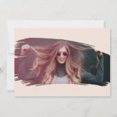 21歳の誕生日パーティーバラ金ゴールドとピンクの写真 招待状 (裏面)