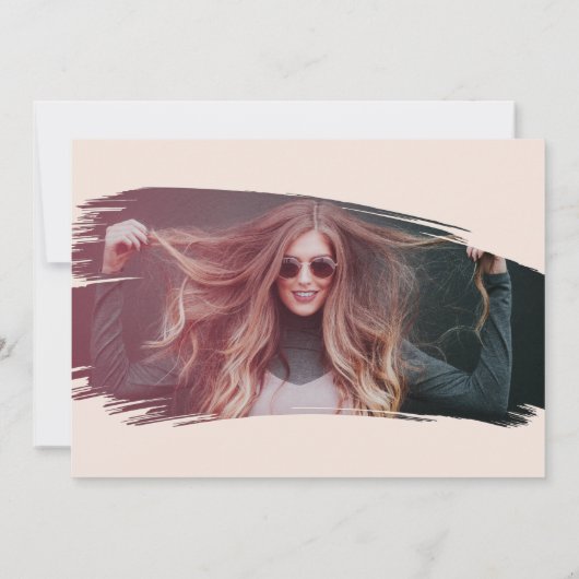 21歳の誕生日パーティーバラ金ゴールドとピンクの写真 招待状 (裏面)