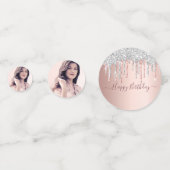 21歳の誕生日パーティーバラ金ゴールドグリッターフォトシルバー コンフェッティ (裏面)