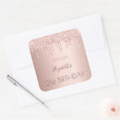 21歳の誕生日パーティーバラ金ゴールドグリッター21年 スクエアシール (封筒)