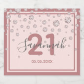 21歳の誕生日パーティーバラ金ゴールドスパークル スパークリングワインラベル (シングルラベル)