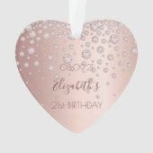 21歳の誕生日パーティーバラ金ゴールドダイヤモンド輝く21 オーナメント (裏面)