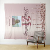 21歳の誕生日パーティーバラ金ゴールドバルーングリッター タペストリー (インサイチュ(横))