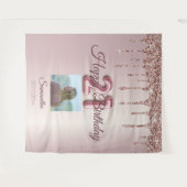 21歳の誕生日パーティーバラ金ゴールドバルーングリッター タペストリー (正面(横))