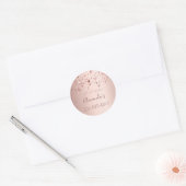 21歳の誕生日パーティーバラ金ゴールド光沢のある星の輝き ラウンドシール (封筒)