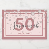 21歳の誕生日パーティーバラ金ゴールド名ダイヤモンド スパークリングワインラベル (シングルラベル)