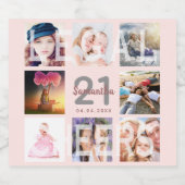 21歳の誕生日パーティーバラ金ゴールド法的写真集 スパークリングワインラベル (シングルラベル)