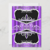 21歳の誕生日パーティーパープルシルバーブラック招待状 招待状 (裏面)
