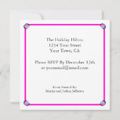 21歳の誕生日パーティーヒョウファンキーディバピンク 招待状 (裏面)