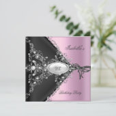 21歳の誕生日パーティーピンクエレガントシルバーホワイト 招待状 (スタンド正面)