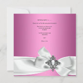 21歳の誕生日パーティーピンクホワイトシルバーボウバルーン 招待状 (裏面)