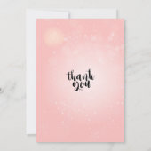 21歳の誕生日パーティーピンク金ゴールドリボン花 招待状 (裏面)