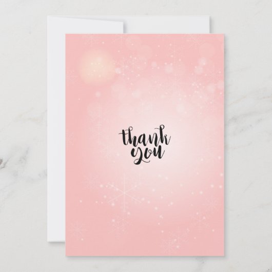 21歳の誕生日パーティーピンク金ゴールドリボン花 招待状 (裏面)