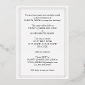 21歳の誕生日パーティーファンシー – スクリプトと名前をカスタムする 箔招待状 (裏面)