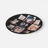 21歳の誕生日パーティーフォトコラージュ女性ブラック ペーパープレート (アングル)