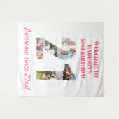 21歳の誕生日パーティーフォトコラージュ背景ピンク タペストリー (正面(横))