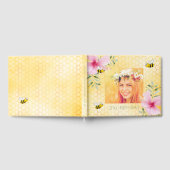 21歳の誕生日パーティーフォトハニカムビーピンク ゲストブック (全面)