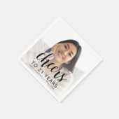 21歳の誕生日パーティーフォトブラックスクリプト応援 スタンダードカクテルナプキン (角)