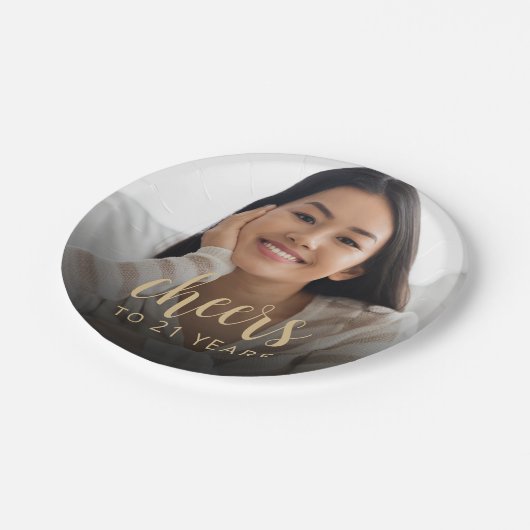 21歳の誕生日パーティーフォト応援 ペーパープレート (アングル)