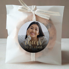 21歳の誕生日パーティーフォト応援 ラウンドシール