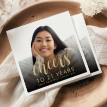 21歳の誕生日パーティーフォト金ゴールドスクリプト応援