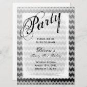 21歳の誕生日パーティーブラックシェブロングランジ招待状 招待状 (正面/裏面)