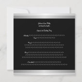 21歳の誕生日パーティーブラックシルバーホワイトフローラ 招待状 (裏面)