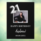 21歳の誕生日パーティーブラック写真名guy ウィンドウサイン (シート3)